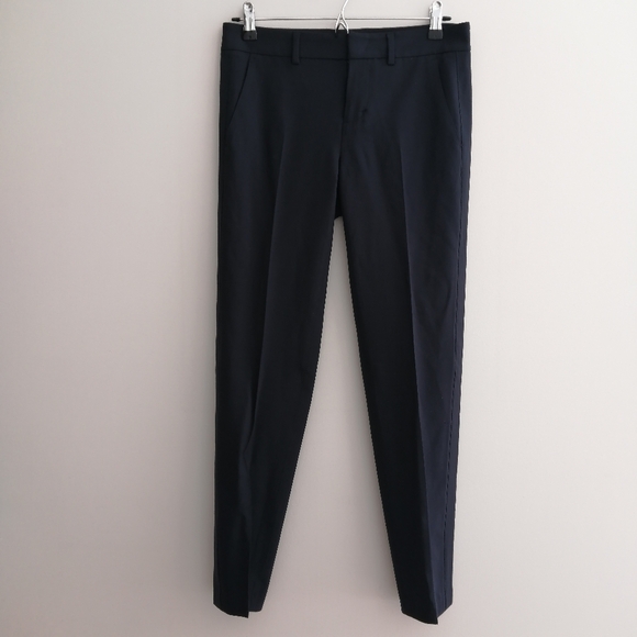 Vince Wool Tuxedo Stripe Slim Navy Trouser Pants 2 - Picture 2 of 16